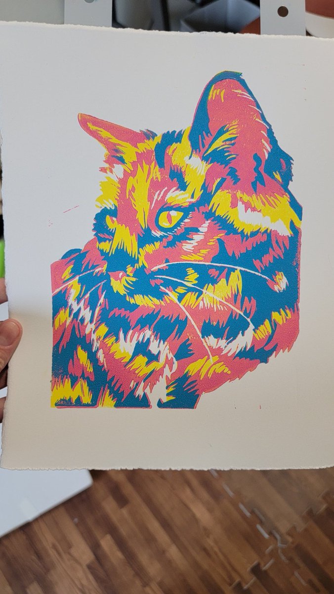 SeeSidStamp's tweet photo. It's a pride cat parade! 
#printmaking #pride https://t.co/0ElwoNTO5X