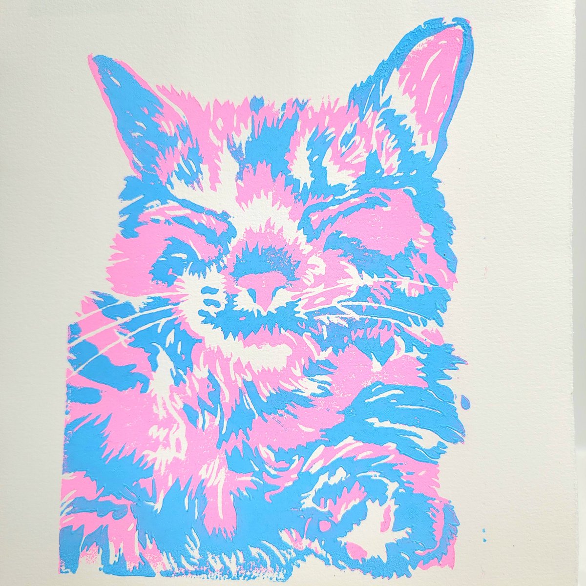 SeeSidStamp's tweet photo. It's a pride cat parade! 
#printmaking #pride https://t.co/0ElwoNTO5X