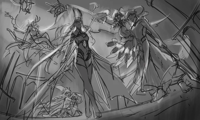 this actually a continuation of aether and lumi bad end that actually isnt bad end
the sketch starts bef sumeru but nahida is here so i gotta have her being carried by zhongli EHE
ANYWAY HELLO ARCHON OUTFIT NAHIDA
raiden will use the shogun ver bec seems like she doesnt have one 