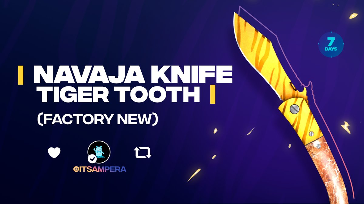 itsampera's tweet photo. ⭐️ NAVAJA KNIFE TIGER TOOTH GIVEAWAY ⭐️

To enter:
▪️ Follow @itsampera
▪️ RT and like

- Turn the notis on 🛎

Rolling in 72 hrs. https://t.co/ESN2uKXfRR
