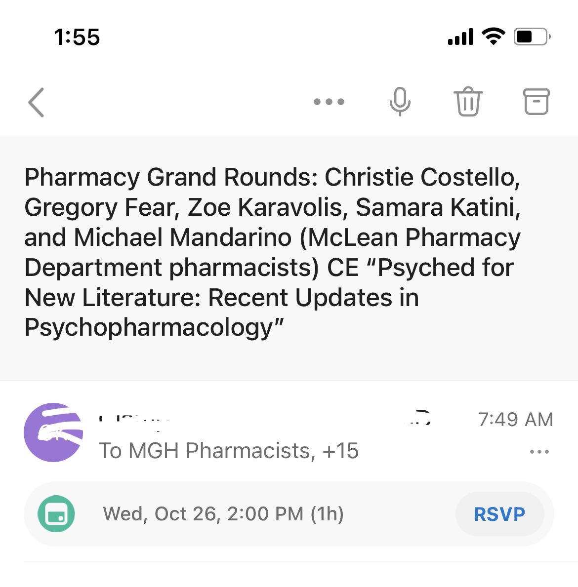 Pumped to hear your CE  <a href="/MPH_Pharmacist/">Zoe Karavolis, PharmD, MPH, BCPP, CPH</a>!