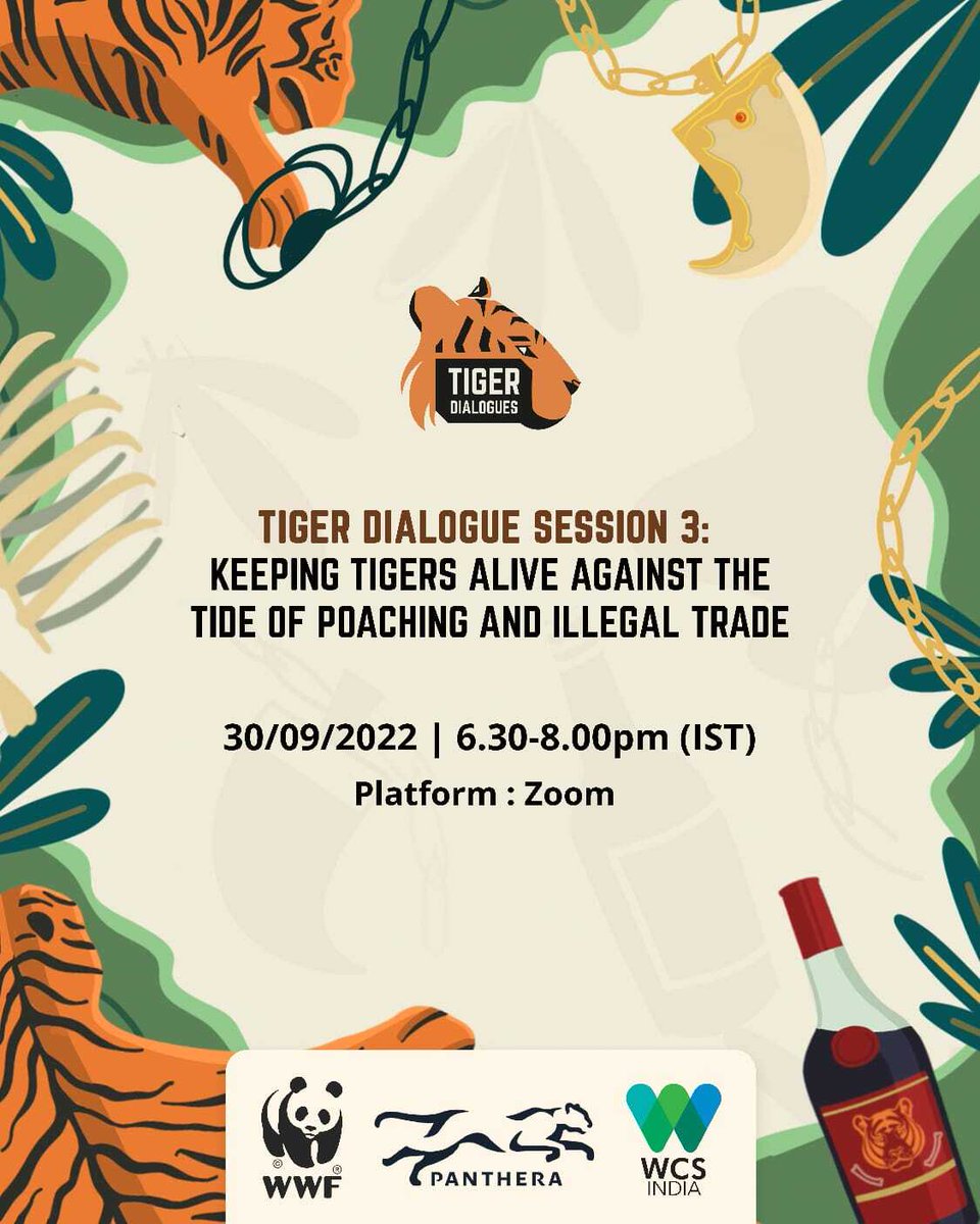 This Friday, September 30, from 6:30 to 8 PM IST (9 to 10:30 AM ET), the third Tiger Dialogue, hosted with @WCSIndia and @WWFINDIA, takes place. This time, the panel will feature Dr. John Goodrich, Panthera Tiger Program Director,...