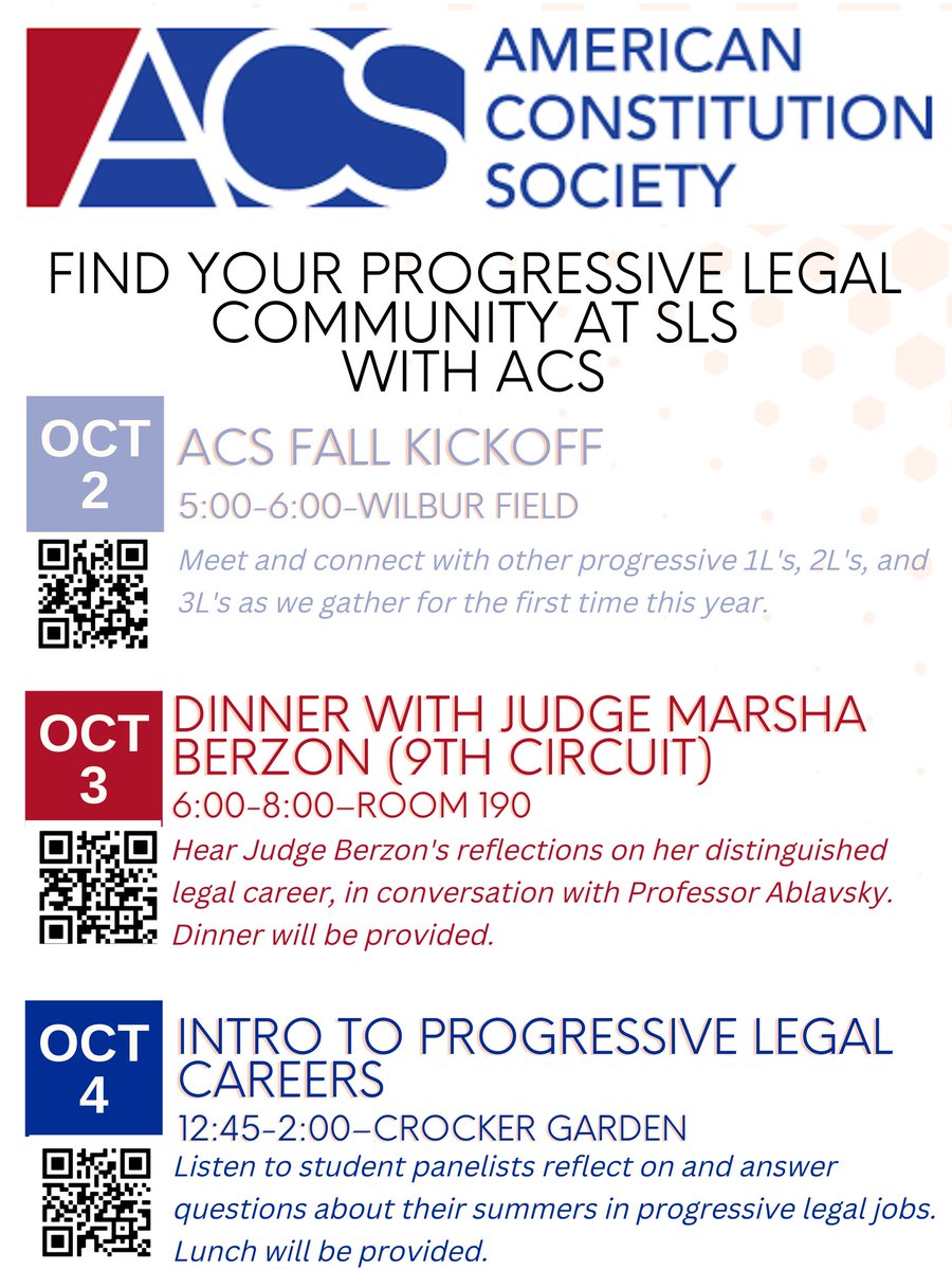 So excited for our first events of the quarter. Register using the codes below!