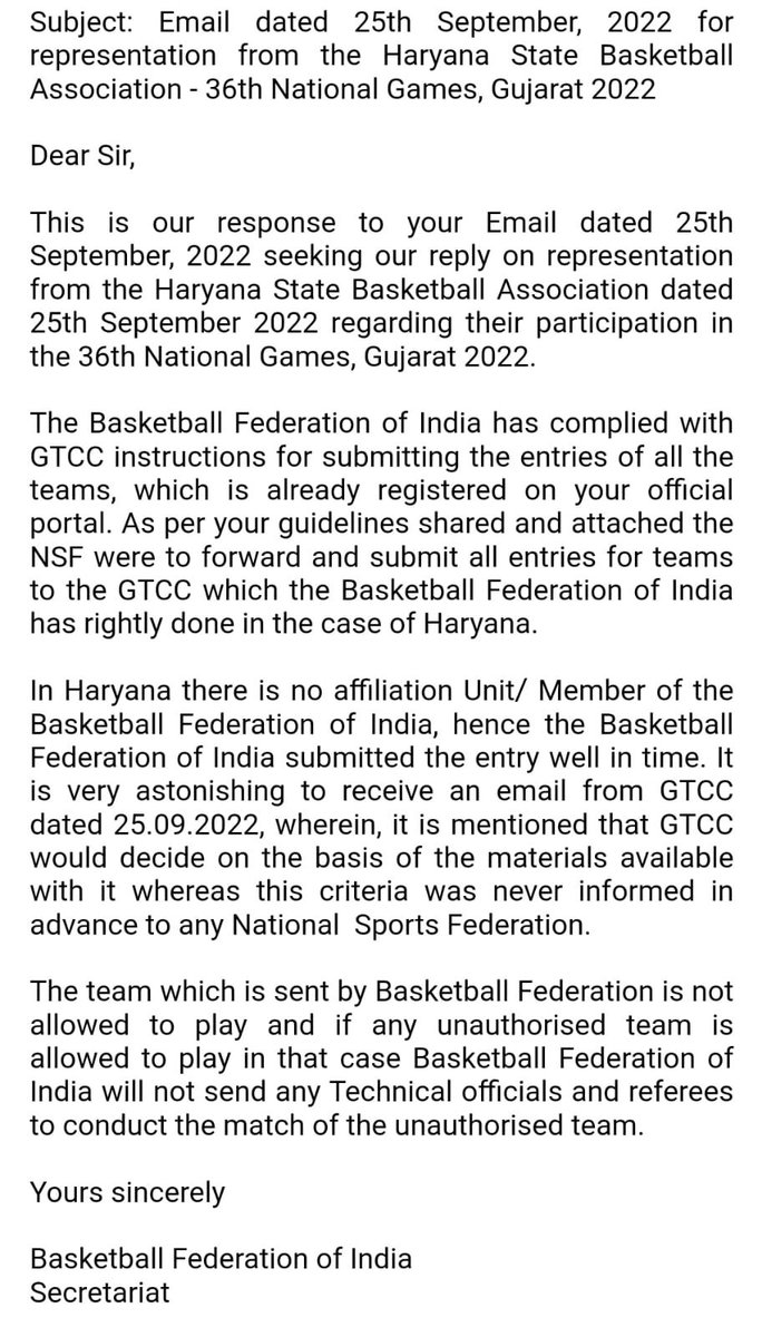 yudhvirdahiya62's tweet photo. and not following guidelines issued by honourable High court of punjab and haryana , Chandigarh . BFI also threatening them to not to send technical person and referee.Please do justice with us on urgent basis. https://t.co/bxkXHIFyAV