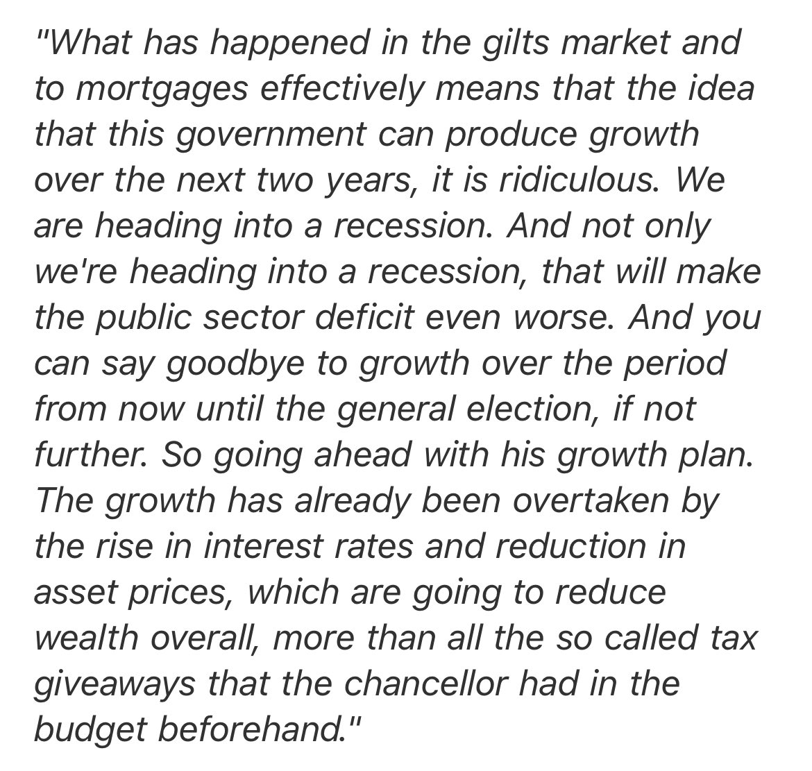 former Chief Adviser at the Bank of England, Charles Goodhart, tells Times Radio: 'You can say goodbye to growth over the period from now until the general election…”