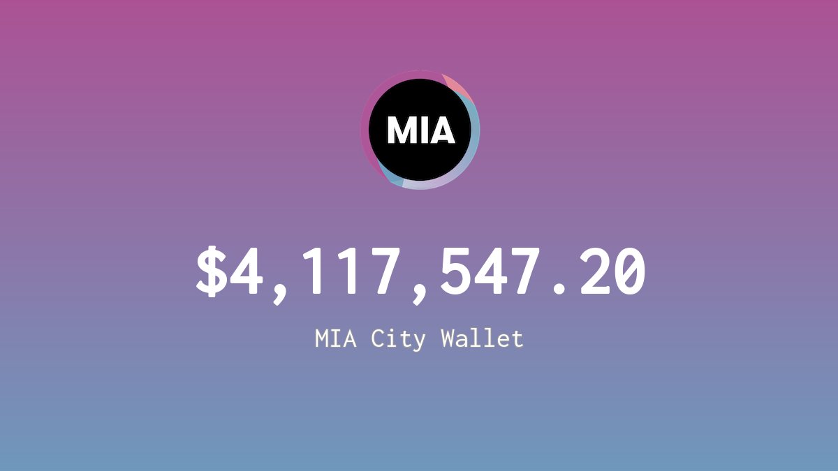 MiamiCoin City Wallet tweet media