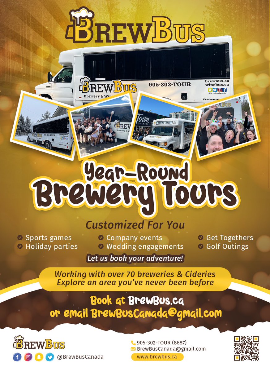 BrewBusCanada's tweet photo. Book your Toronto area brew tours all year long! https://t.co/ufnZWKUT4I   #GO1888732 #promo https://t.co/fdtZWWVOr3