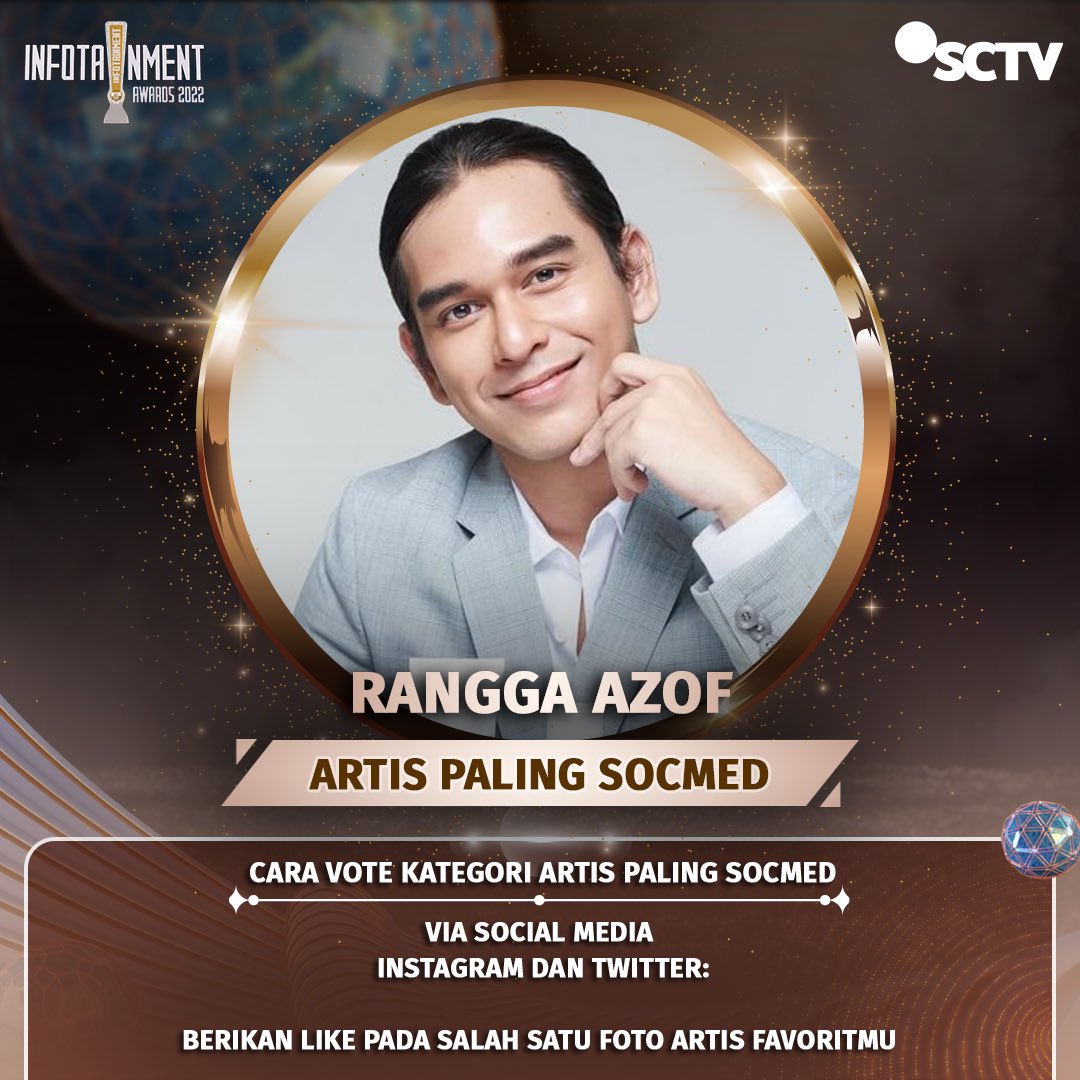 Yuk, dukung Rangga Azof untuk membawa pulang piala "Artis Paling Socmed" dengan cara follow SCTV dan like foto ini, ya! 

#InfotainmentAwards2022  #SCTVSpesial