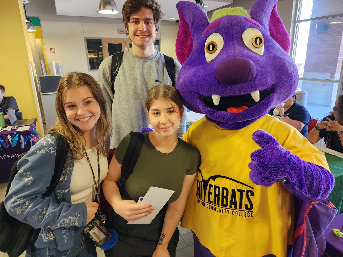 RBtheRiverbat's tweet photo. From Harmony now to #ACCRoundRock for the #RiverbatBash. It wouldn't be a party without me, and YOU and YOU and YOU! @accstudentlife @accdistrict https://t.co/4rdZ97OTNA