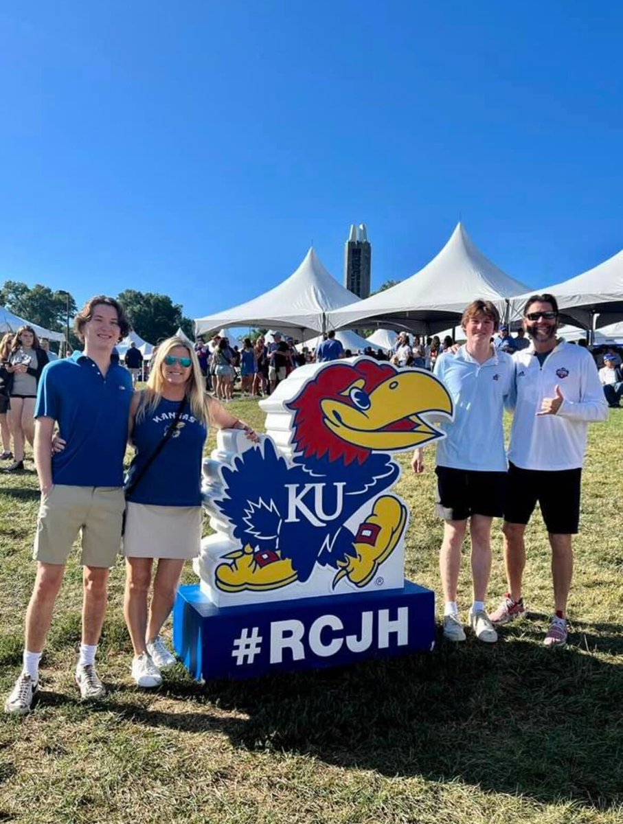 CraigParrish's tweet photo. It was great being back at my alma mater this past weekend.  Both of my boys are #jayhawks as well, making the big KU win even more incredible for all of us. 

#family #jayhawks https://t.co/9lB4l9MS0T