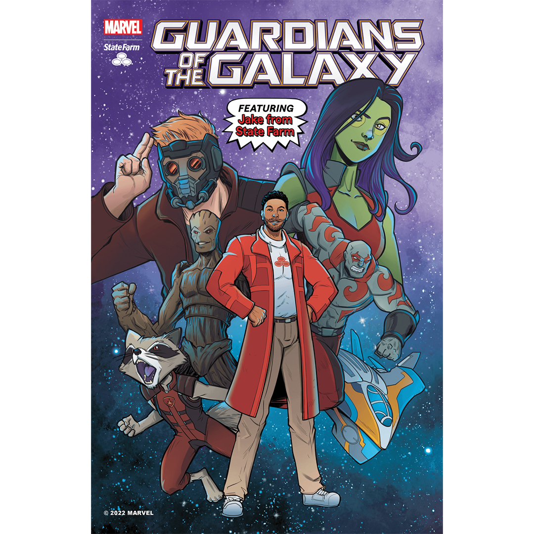 StateFarm's tweet photo. Check out this Good Neighbor Month comic cover from @Marvel featuring @JakeStateFarm. #GoodNeighborCheck https://t.co/z0zs8ookud