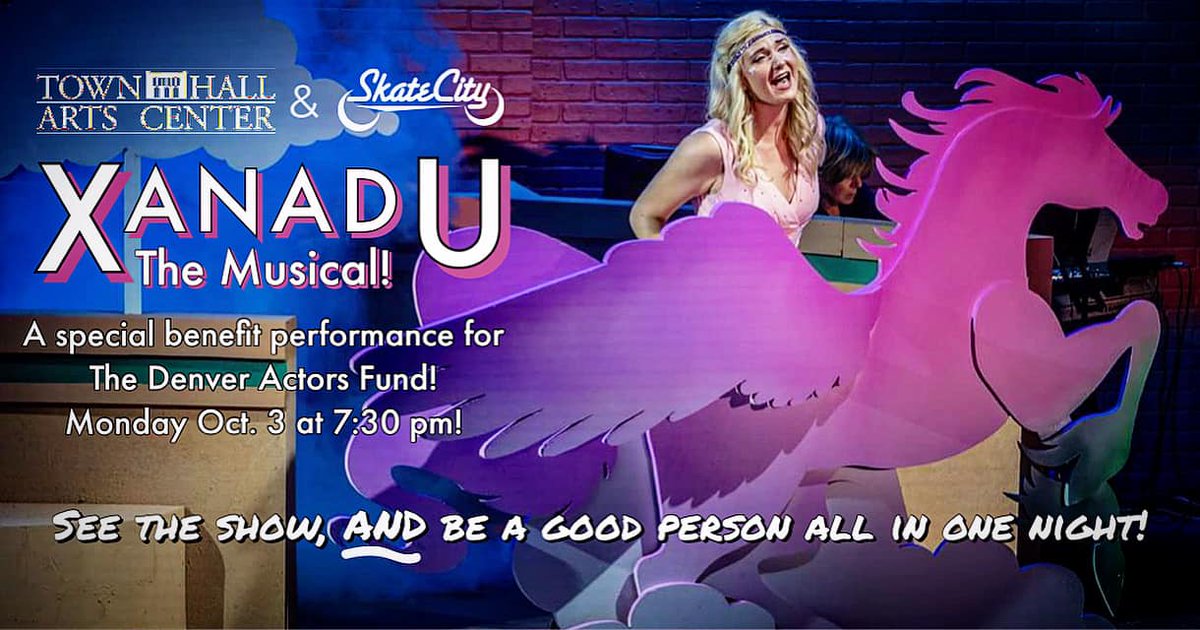 Mon. Oct. 3! Come see #XANADU the #MUSICAL for only $25 &amp; support everyone's favorite local nonprofit org while you do it! All proceeds from the box office &amp; the bar go to make miracles in the lives of #Colorado #TheaterPeople in medical need. 
Call 303.794.2787
<a href="/denveractorsfun/">denveractorsfund</a>