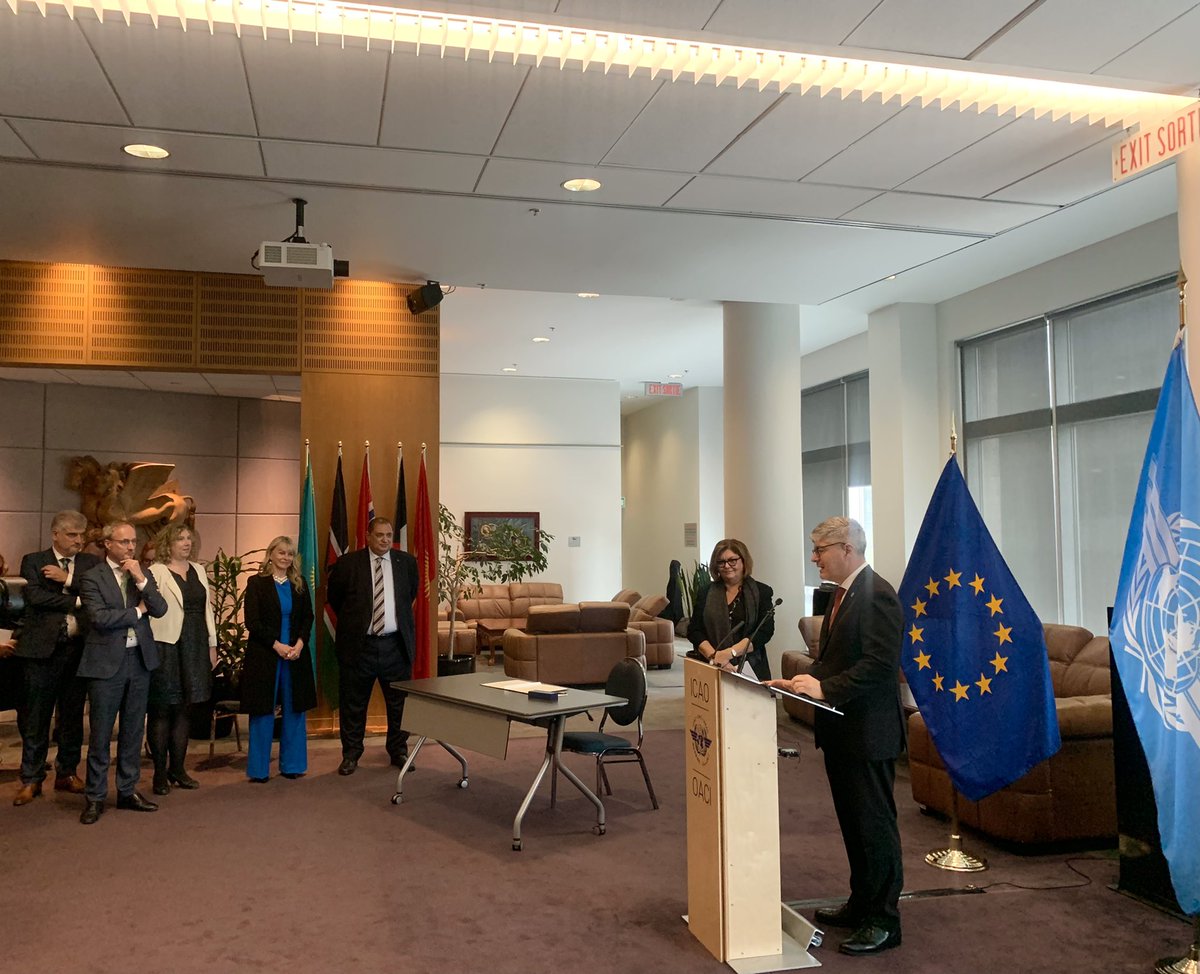 NEWS 🗞 As part of the ICAO ACT-SAF initiative, ICAO and the European Commission have signed a Declaration of Intent to cooperate on a new capacity building project with a total of 1.6 million euros towards the promotion of sustainable aviation fuels. #SAF #ICAOA41