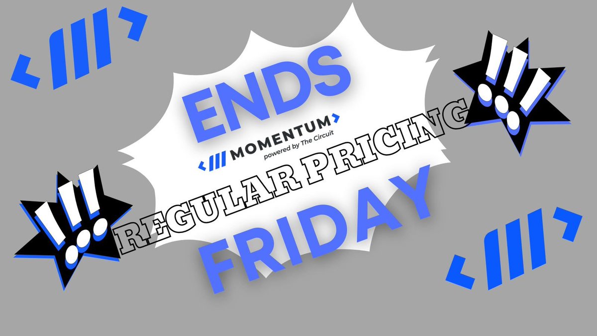 momentumdevcon's tweet photo. We are SO close! Friday is your last day to get Regular Priced tickets - do not wait! Grab your ticket today! 

Link in the thread
#MomentumDevCon #Cincinnati https://t.co/urMIHN9Mcf