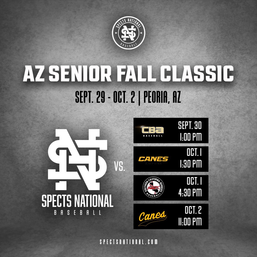 The 2023 Spects National team is excited to get after it at the <a href="/AZFallClassic/">AZ Fall Classic</a> this weekend!