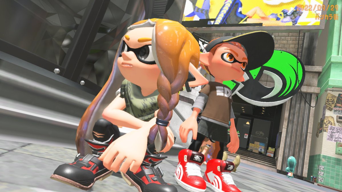 shirotakeke's tweet photo. フレンドさんがスヅの格好で合流してくれました！！！！嬉しい…… #スプラトゥーン3 #Splatoon3 #NintendoSwitch https://t.co/iRogxJU0AQ