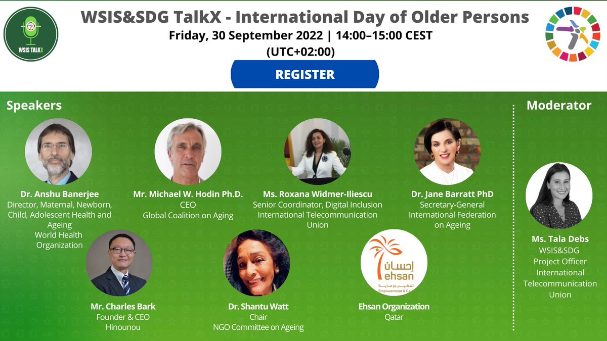 UNDecadeAgeing's tweet photo. #UNIDOP Event 2️⃣:

🗓 30 SEPTEMBER – @WSISprocess TalkX - International Day of Older Persons 2022: Resilience in a Changing World

⏰ 14:00 - 15:00 CEST

✍️ REGISTER: https://t.co/shhn5V36A7 https://t.co/E5XjjNQleS