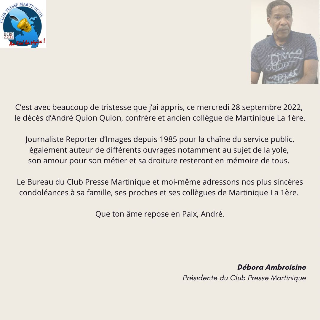 clubpresse972's tweet photo. 🕊🙏
Que ton âme repose en Paix, André. https://t.co/vIG92WHv7k