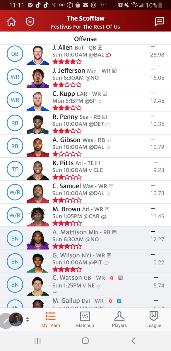 stephenleveille's tweet photo. @NFLFantasy @nflnetwork 12 team half ppr https://t.co/d8BWyUoovs