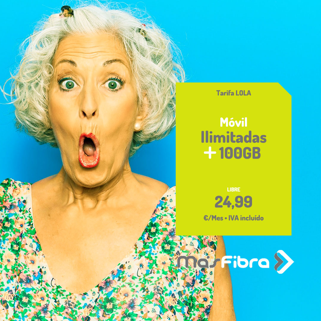 ¡Hola vecino, con la tarifa LOLA irás SOBRADÍSIMO!  Con los 100GB de la tarifa LOLA estarás más que tranquilo para empezar el nuevo curso sin preocupaciones. Pásate ya por nuestra oficina comercial y pregunta por todas nuestras tarifas. ¡Te esperamos!

💻 masfibra.es