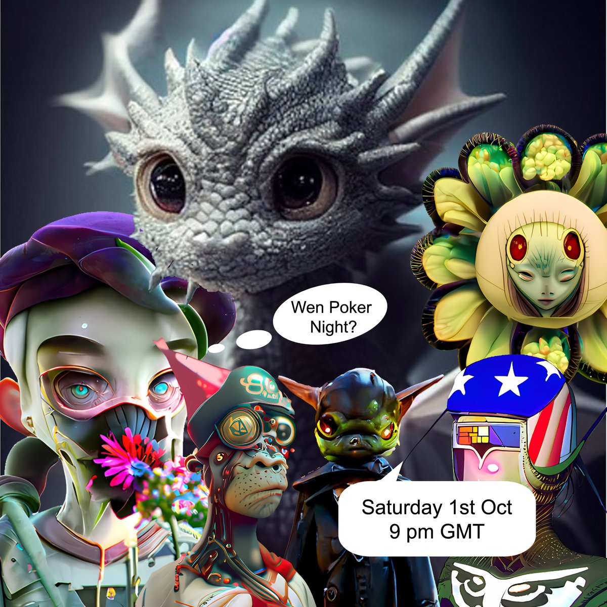 CRYPTONIC (@wtfart_v2) on Twitter photo <a href="/CosmicPassNFT/">Cosmic Collective</a> @GoblinSweepers @Baby_DragonsNFT <a href="/y00tsuki/">y00tsuki Yacht Club</a> @RareAIPepe
The Cross Community Poker is here!
Prizes for 1st, 2nd and 3rd place.
Invites will be sent out in contributing discords.
Cosmic Passes, Y00tsuki, DegenApepes, BabyDragon_Nft WL, Goblin Sweeper + more!
LFG🏆🏆 <a href="/CosmicPassNFT/">Cosmic Collective</a> @GoblinSweepers @Baby_DragonsNFT <a href="/y00tsuki/">y00tsuki Yacht Club</a> @RareAIPepe
The Cross Community Poker is here!
Prizes for 1st, 2nd and 3rd place.
Invites will be sent out in contributing discords.
Cosmic Passes, Y00tsuki, DegenApepes, BabyDragon_Nft WL, Goblin Sweeper + more!
LFG🏆🏆