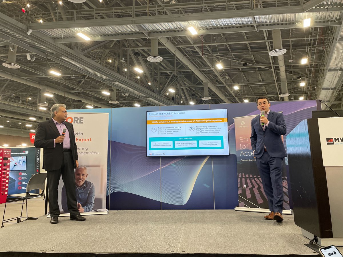 "Everyone needs ubiquitous global coverage that is simple &amp; fast so we can move to mass scale production. We’re excited to bring this to enterprises worldwide. This is a strategic alliance with <a href="/KORE_Wireless/">KORE</a> on offerings &amp; opportunities." -  Kyle Okamoto

#EricssonMWC #MWC22