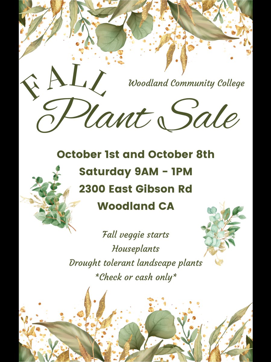 🌱💚Attention WCC Eagles, join us on October 1st and 8th from 9am-1pm for our Fall Plant Sale! Check out our post for more details🌱💚