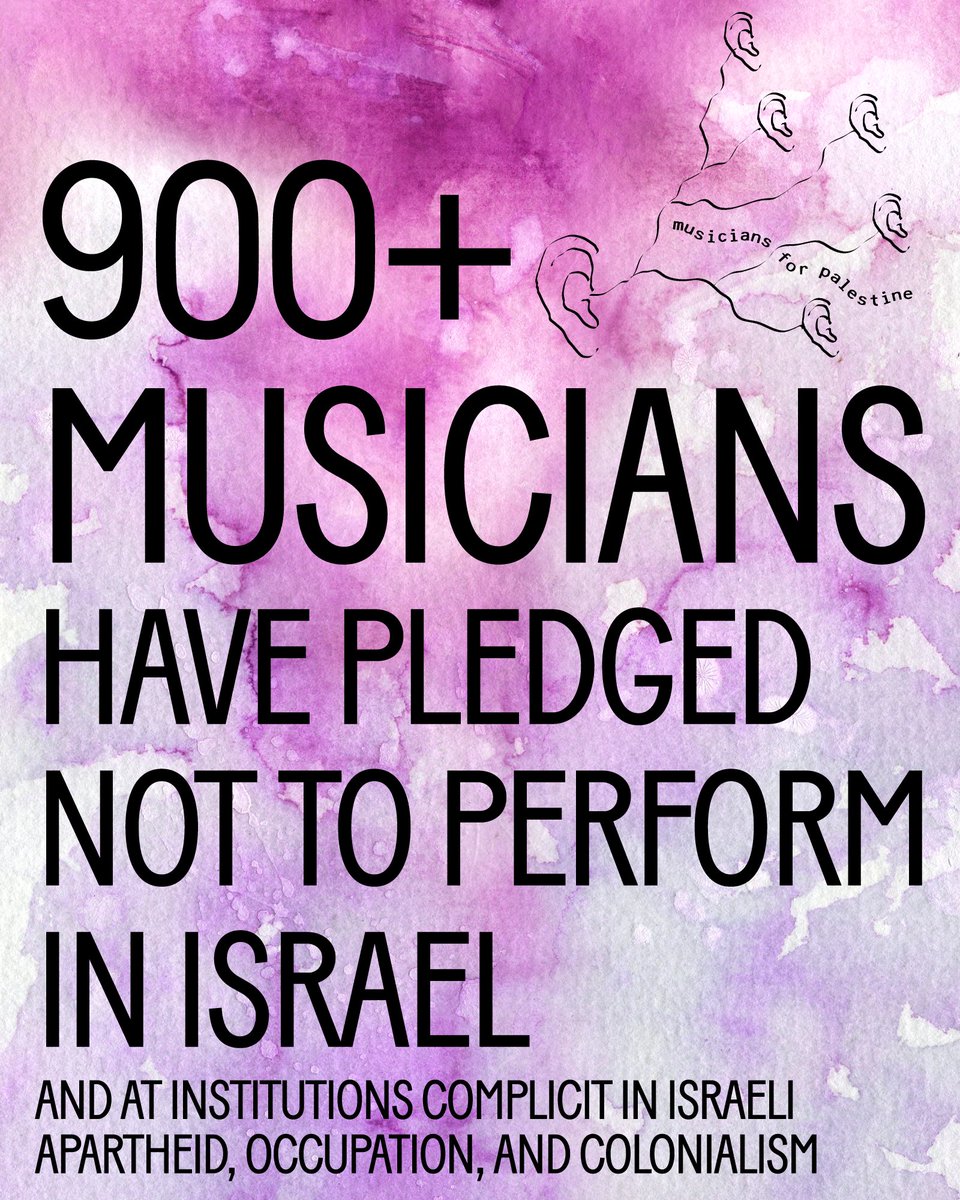 jvplive's tweet photo. Noname, Brian Eno, Patti Smith, FKA Twigs — more musicians than ever are supporting Palestinian freedom by refusing to play in Israel or at complicit events!

By withholding cultural labor, musicians draw attention to and avoid normalizing Israeli apartheid and occupation ✊🎤 https://t.co/1H8jlWuVhx