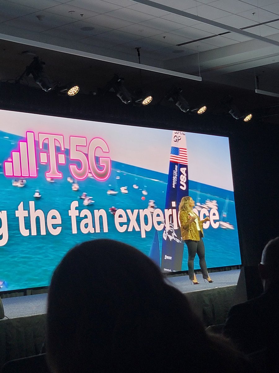 stephatkins's tweet photo. #MWC22 @CallieField shares use cases for wireless #5G including #Healthcare #virtualcare #SmartCities #Campuses #AI #TrafficManagement #DroneInspection #AutonomousShuttles 125 hometown grants given. #Retailtech #Broadcasting #SmartSailing #MLB #redbull https://t.co/uXez4OO2JK