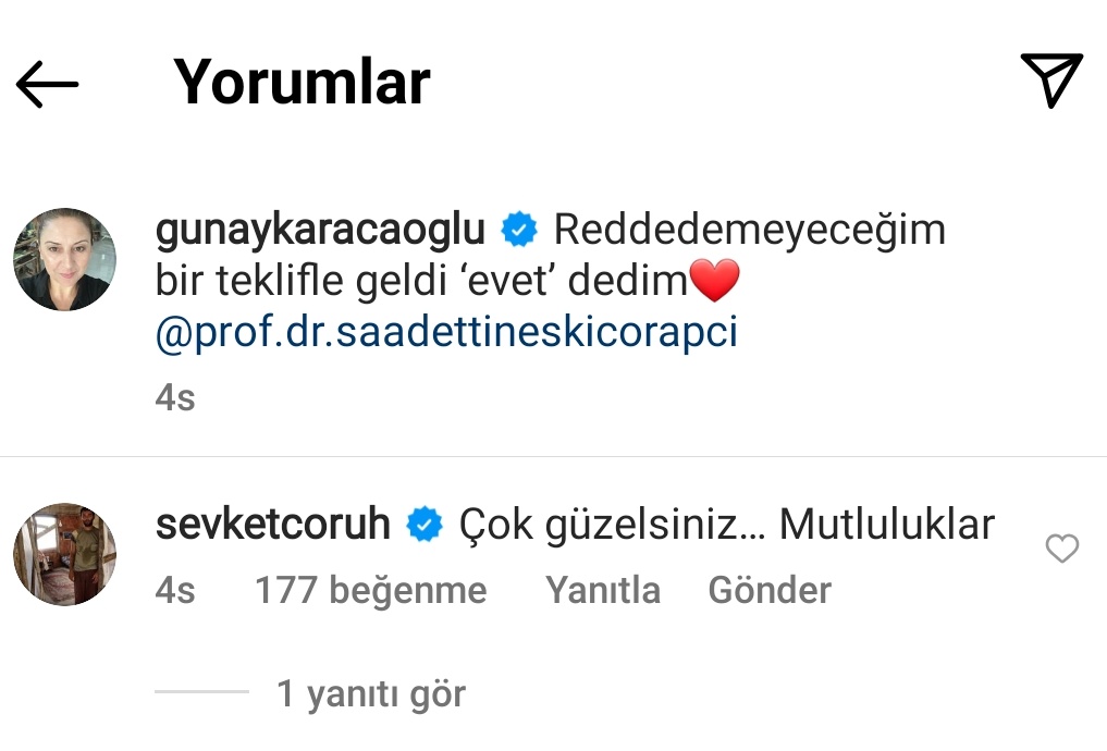 ZeynepBernaBal1's tweet photo. günay karacaoglu evlenmiş❤ sevket coruhun yorumu harikulade ya. zaten birlikte tiyatro yapıyor düzenli görüsüyorlar da. boyle iliskisini seviyesizlesmeden bitirebilmis, kendisine ve karşısındakine saygısı devam eden insanları gormek beni mutlu edio. https://t.co/PILVr1nmPr