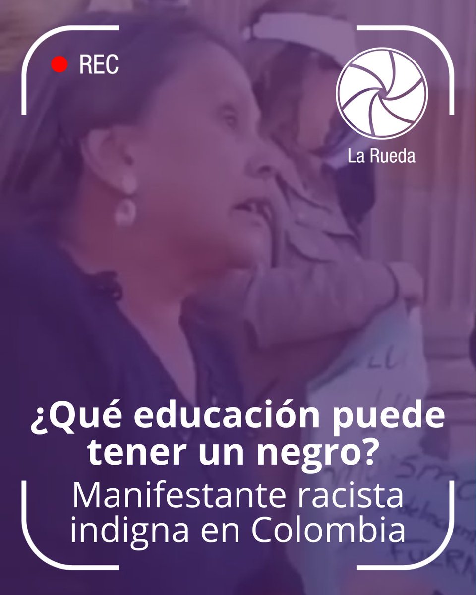 laruedadata's tweet photo. Repudio total: Comentarios racistas de una manifestante de derecha despiertan la indignación de los colombianos.
https://t.co/9l6ed3jpFb https://t.co/E8pxLQ1c61