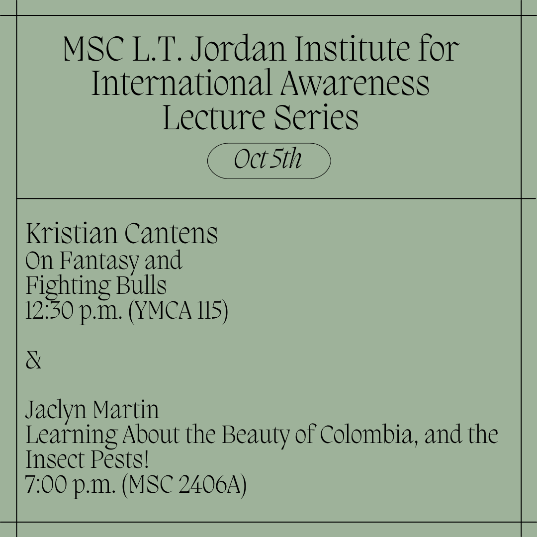 TAMUINTS's tweet photo. Check out the lecture series MSC L.T Jordan is putting on next week, October 5th! https://t.co/sav1cTZZMi