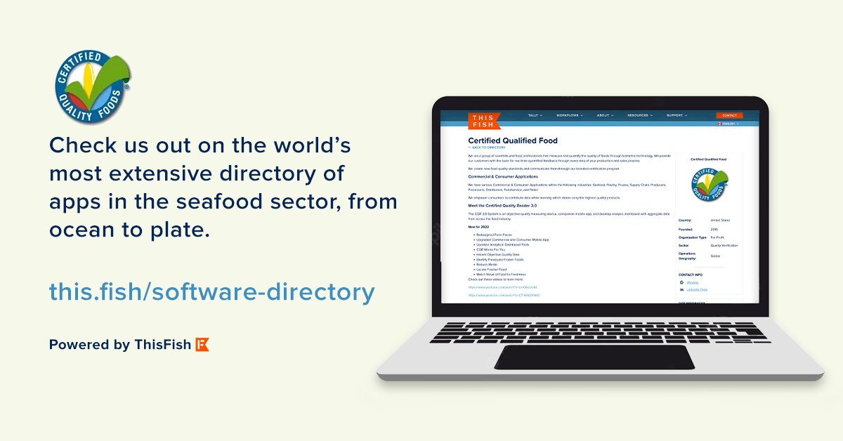 This is Exciting news! We're a part of the world’s most extensive online directory of #software and #blockchain technologies for the #seafood sector, from ocean to plate. Click the link below to learn more about becoming part of @this_fish's directory.

this.fish/blog/thisfish-…
