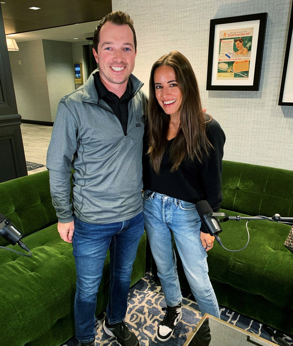 BrandonSaho's tweet photo. A primetime podcast with NFL sideline reporter @KayleeHartung before the Bengals-Dolphins game. Catch our conversation about her TV career, mental health in sports, and more in November on @MentalGamePods. P.S. We agree our favorite LSU bar is @BogiesBR. https://t.co/JKwxyewmix
