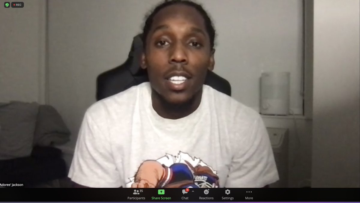OnlineBigBlue1's tweet photo. Mad Shout out to @Giants Adoree Jackson for doing the JR Giants Q&amp;A for Season Ticket Holders kids. My Son loved meeting you and thanks for answering his questions! #NYGiants #TogetherBlue #adoreejackson https://t.co/LFfv6FbsH9