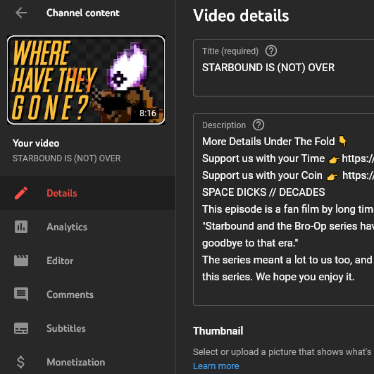 BroOpGames's tweet photo. We've been doing this a long time. It's turned us into jaded old boomers. 
So imagine my heartfelt surprise when one of our oldest (and most cynical) fans created a fan-film based on our classic Starbound series to behave as a sort of epilogue, closing the final chapter. https://t.co/eTbgqtoB4S