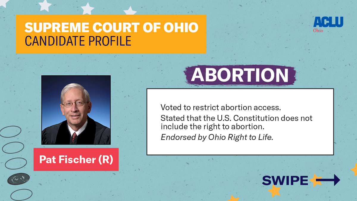 acluohio's tweet photo. Justice Fischer, running against Judge Jamison. ⬇️ https://t.co/0gjCGU12SA