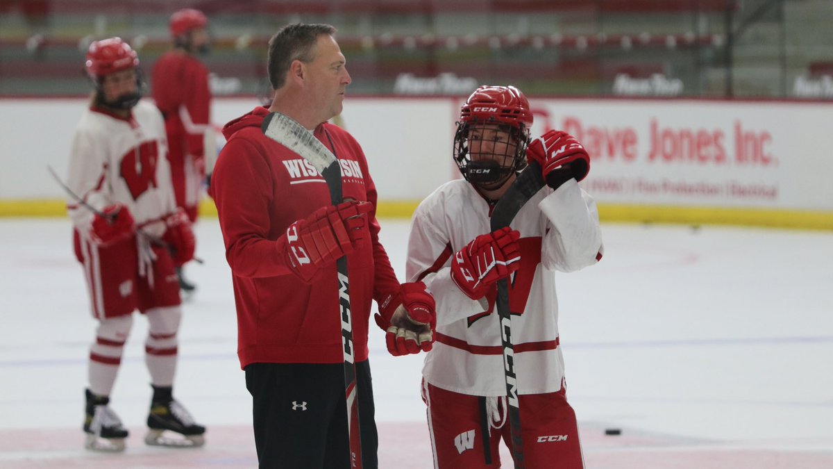 BadgerWHockey's tweet image. One last practice before our home opener tomorrow night!