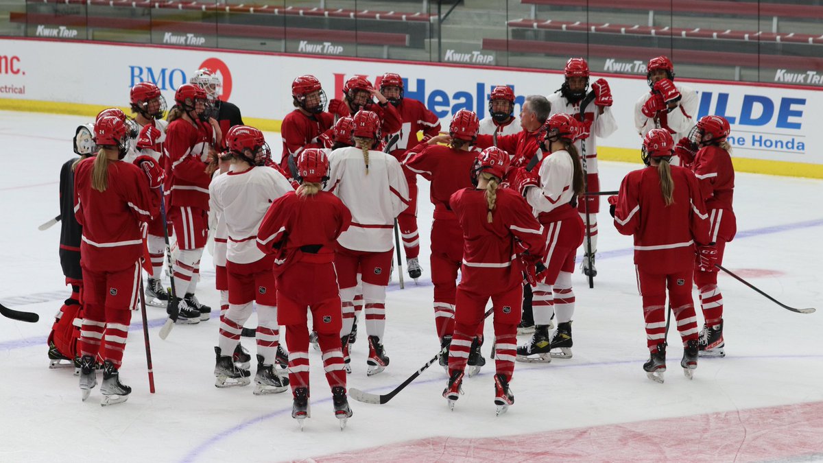 BadgerWHockey's tweet image. One last practice before our home opener tomorrow night!