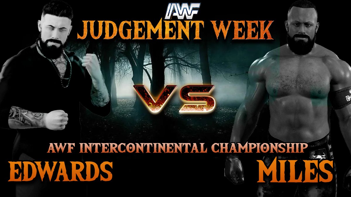 AWF_EFed's tweet photo. IT'S OFFICIAL

2 matches are set for #JudgementWeek after both tournaments on Breakout &amp; Ambition.

Anthony Edwards vs. Miles 
AWF Intercontinental Championship

Chris Phoenix vs. Prince Phillium
AWF Twitch Championship https://t.co/m0hCcgdPrd