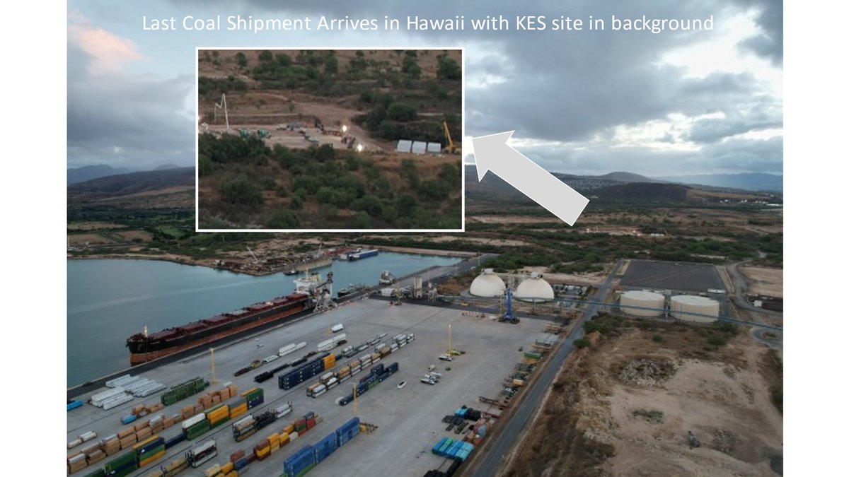 elonmusk's tweet image. Last coal shipment arrived in Hawaii at same time as Tesla Megapack batteries that will enable 24/7 sustainable energy