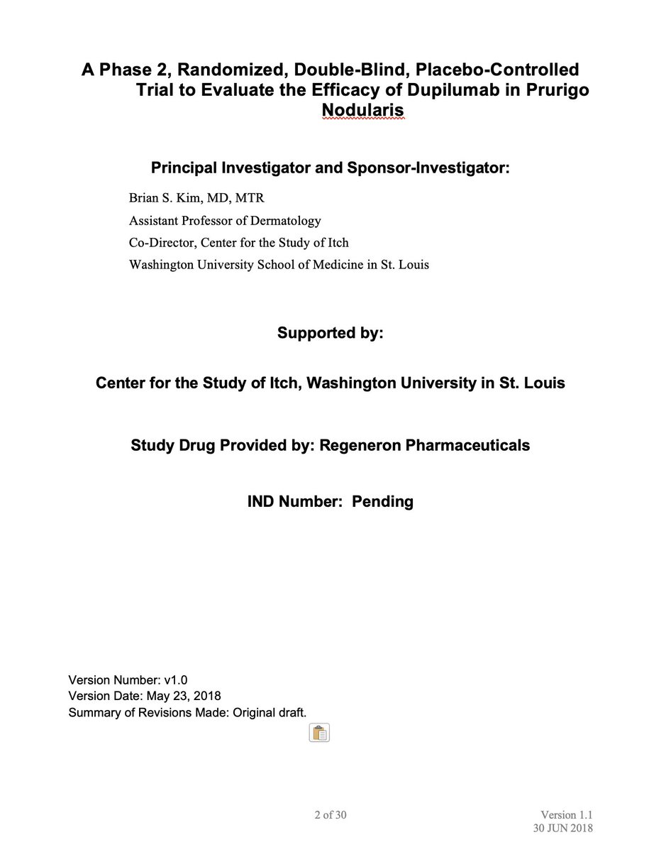 Today is one of the biggest days in the history of #itch #therapeutics. Months after we discovered IL-4R signaling on #pruriceptors in <a href="/CellCellPress/">Cell</a> we submitted this protocol for #dupilumab #clinicaltrial that led to a direct-to-phase 3 and now we have 👇globenewswire.com/news-release/2…