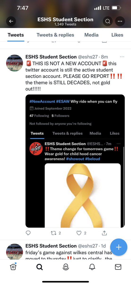 ESHS Student Section tweet media