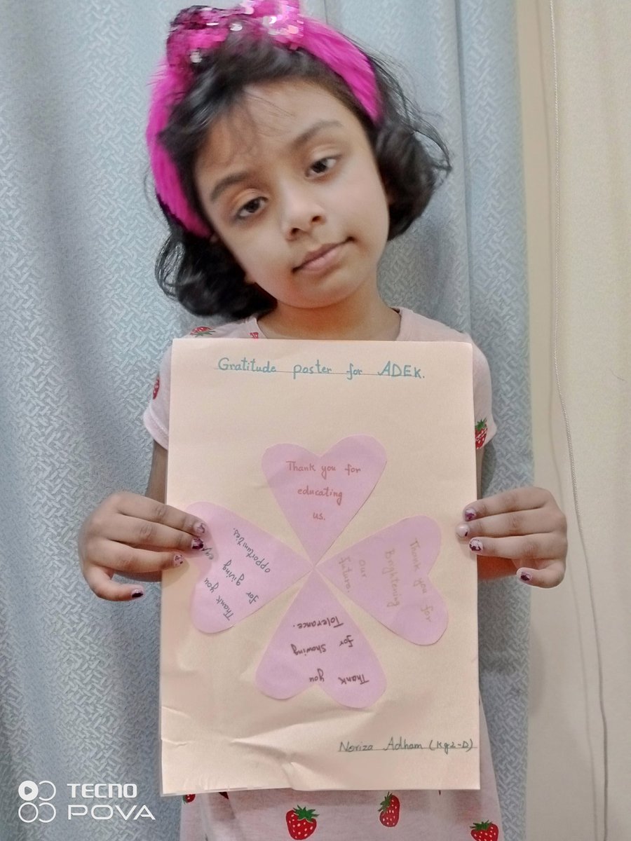 hina_mussarat's tweet photo. Task no.81 
Gratitude poster for ADEK
#StrongSchools #BestSchoolPrize
#T4Edu @AbhilashaTochi
@MMselvaraj5 @ShiningStarSchl
@VikasPota #ADEK @CelineMaryFran1
 @MOEUAEofficial
@ADEK_tweet https://t.co/90kx6FbFK5