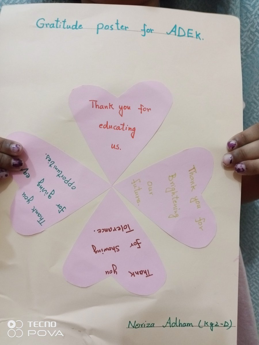 hina_mussarat's tweet photo. Task no.81 
Gratitude poster for ADEK
#StrongSchools #BestSchoolPrize
#T4Edu @AbhilashaTochi
@MMselvaraj5 @ShiningStarSchl
@VikasPota #ADEK @CelineMaryFran1
 @MOEUAEofficial
@ADEK_tweet https://t.co/90kx6FbFK5