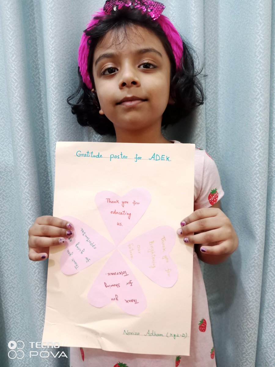 hina_mussarat's tweet photo. Task no.81 
Gratitude poster for ADEK
#StrongSchools #BestSchoolPrize
#T4Edu @AbhilashaTochi
@MMselvaraj5 @ShiningStarSchl
@VikasPota #ADEK @CelineMaryFran1
 @MOEUAEofficial
@ADEK_tweet https://t.co/90kx6FbFK5