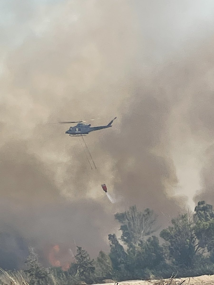 James23253244's tweet photo. Large fire at Fasouri Plantation on the Sovereign Base Area near Limassol Cyprus. 9 aircraft with ground to air communications from DFR/CFR Officers and support on the ground from DFR Episkopi- Red Watch, ROC F&amp;RS, Forestry Dept and Civil Defence. https://t.co/4QycP8udFK