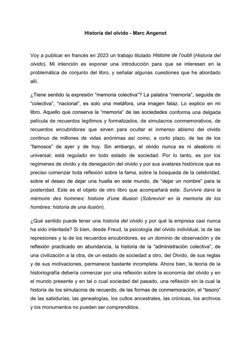 AngenotMarcel's tweet photo. #Historia del olvido - Marc #Angenot https://t.co/mi3rwbgbwv