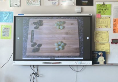 k_ramasaurus's tweet photo. Today Ms Doss @GarrisonPTA had students create their own math stories to match the images in the #BuildingFactFluency grapes Image Talk. Amazing student math thinking! Tomorrow they’ll write equations to match after a tool talk. What a great extension! @gfletchy @TracyZager https://t.co/Cx1bS1Y8oX