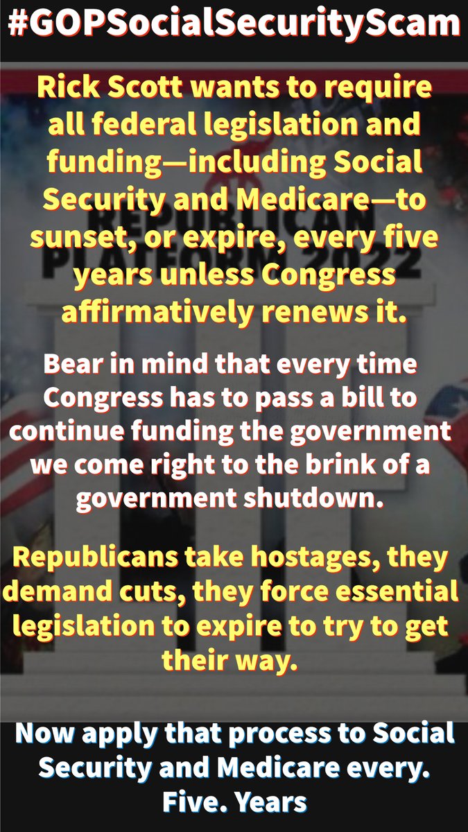 Joe Murphy (@ActionDemocrat) on Twitter photo 2022-09-28 19:31:33 The newspapers are trying to diminish Dem warnings on Social Security
Once upon a time, journalistic sneering was aimed at Dem warning that Reps would overturn Roe v. Wade and ban abortion
Now it’s Social Security and Medicare
#Resistance United #wtpBLUE #DemVoice1 #DemCast The newspapers are trying to diminish Dem warnings on Social Security
Once upon a time, journalistic sneering was aimed at Dem warning that Reps would overturn Roe v. Wade and ban abortion
Now it’s Social Security and Medicare
#Resistance United #wtpBLUE #DemVoice1 #DemCast